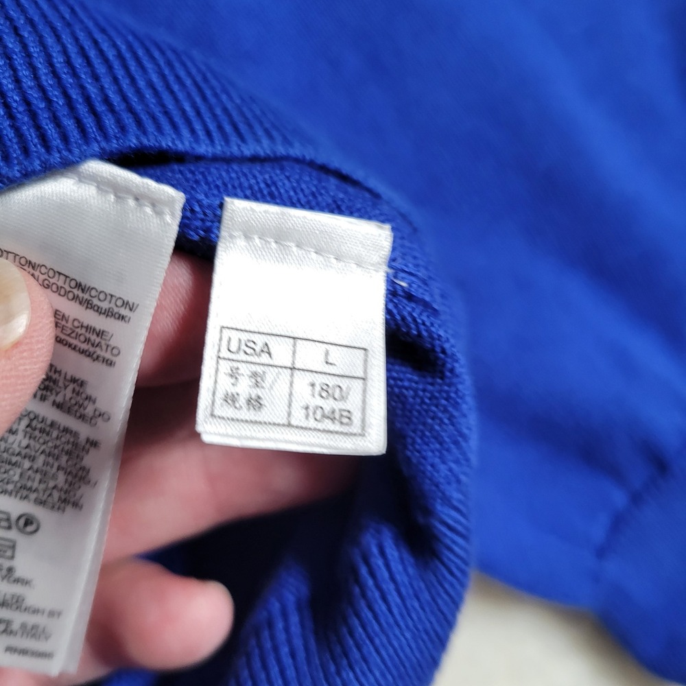 Brooks Brothers Supima Cotton V-Neck Sweater Royal Blue Striped Trim Mens L - Picture 7 of 11